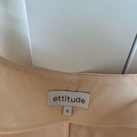 ETTITUDE Sateen Slip Dress Bamboo Oat small New in Box - Picture 6 of 13